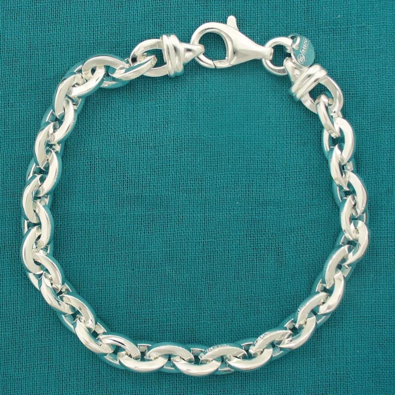 Solid 925 silver square link bracelet.