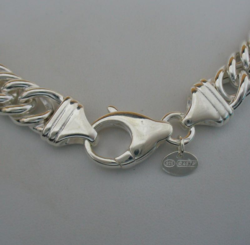 Sterling silver double curb necklace