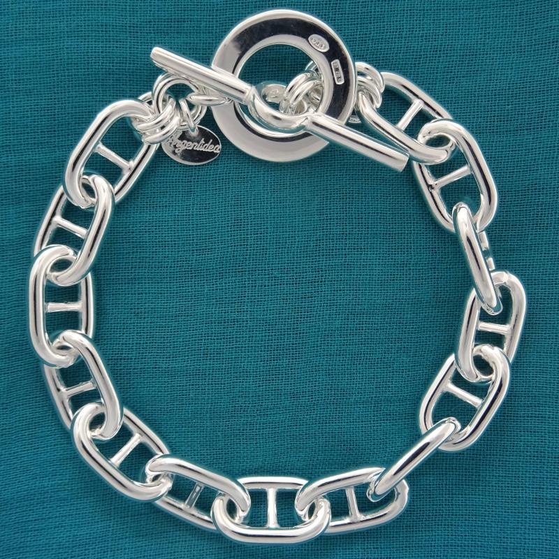 925 silver toggle link bracelet