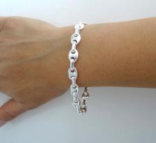 Bracciale donna in argento 925 massiccio maglia marina 8mm