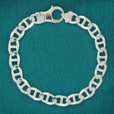 Sterling silver men's flat marina bracelet 9mm 