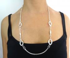 Sterling silver necklace 70 cm made in italy