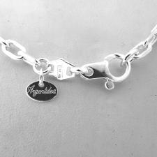 925 silver solid link necklace made in italy