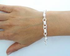 Handmade solid sterling silver bracelet 6.8mm