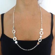 925 silver solid link necklace made in italy