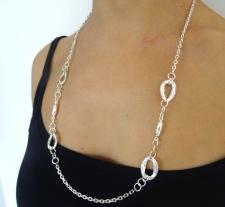 Sterling silver necklace 70 cm made in italy