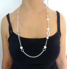 Sterling silver necklace 80 cm made in italy