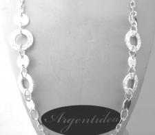 925 silver solid link necklace made in italy