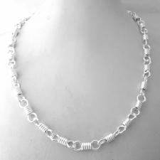 Handmade silver necklace made in italy spiral chain