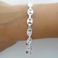 Solid 925 sterling silver mariner link bracelet 8mm