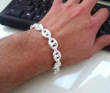 Bracciale uomo in argento massiccio maglia marina