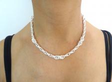 Solid 925 sterling silver alternate loose rope chain necklace