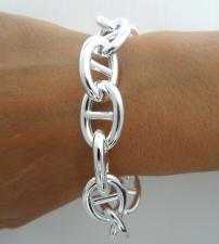 Bracciale catena ancora in argento