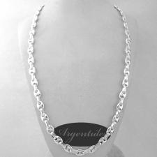 Collana uomo, maglia marina 8mm in argento 925 MASSICCIO. Lunghezza 60 cm.