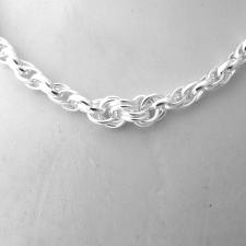 Solid 925 sterling silver alternate loose rope chain necklace