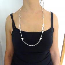 Sterling silver necklace 80 cm made in italy