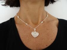 Silver necklace with heart