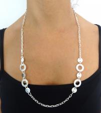 925 silver solid link necklace made in italy