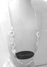 925 silver solid link necklace made in italy