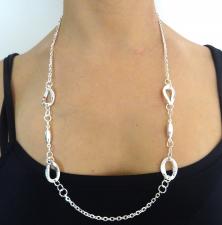 Sterling silver necklace 70 cm made in italy