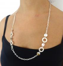 925 silver solid link necklace made in italy