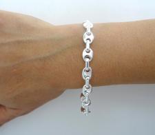 Bracciale donna in argento 925 massiccio maglia marina 8mm