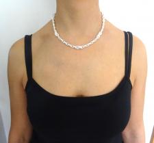 Solid 925 sterling silver alternate loose rope chain necklace