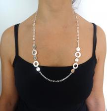 925 silver solid link necklace made in italy