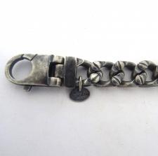 Silver bracelet with screws made in Italy