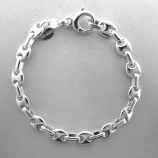 Bracciale donna in argento 925 massiccio maglia marina 8mm