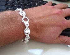 Bracciale uomo in argento massiccio maglia marina