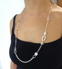 Sterling silver necklace 80 cm made in italy