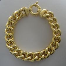 Bracciale argento dorato catena grumetta