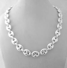 SOLID sterling silver mariner link necklace 12mm. Length 45mm, weight 110 grams!