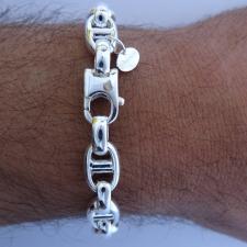 Solid sterling silver bracelet for men