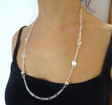 925 silver necklace figaro fantasy chain