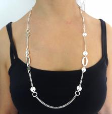 Sterling silver necklace 80 cm made in italy