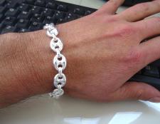 Bracciale uomo in argento massiccio maglia marina