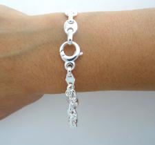 Bracciale donna in argento 925 massiccio maglia marina 8mm