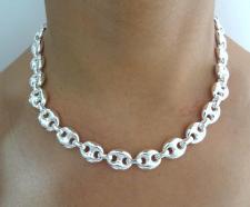 Solid sterling silver maglia marina necklace 12mm