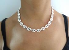 Solid sterling silver maglia marina necklace 12mm