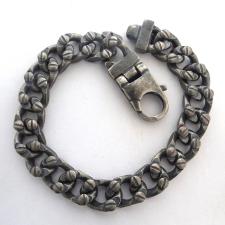 Silver bracelet with screws made in Italy